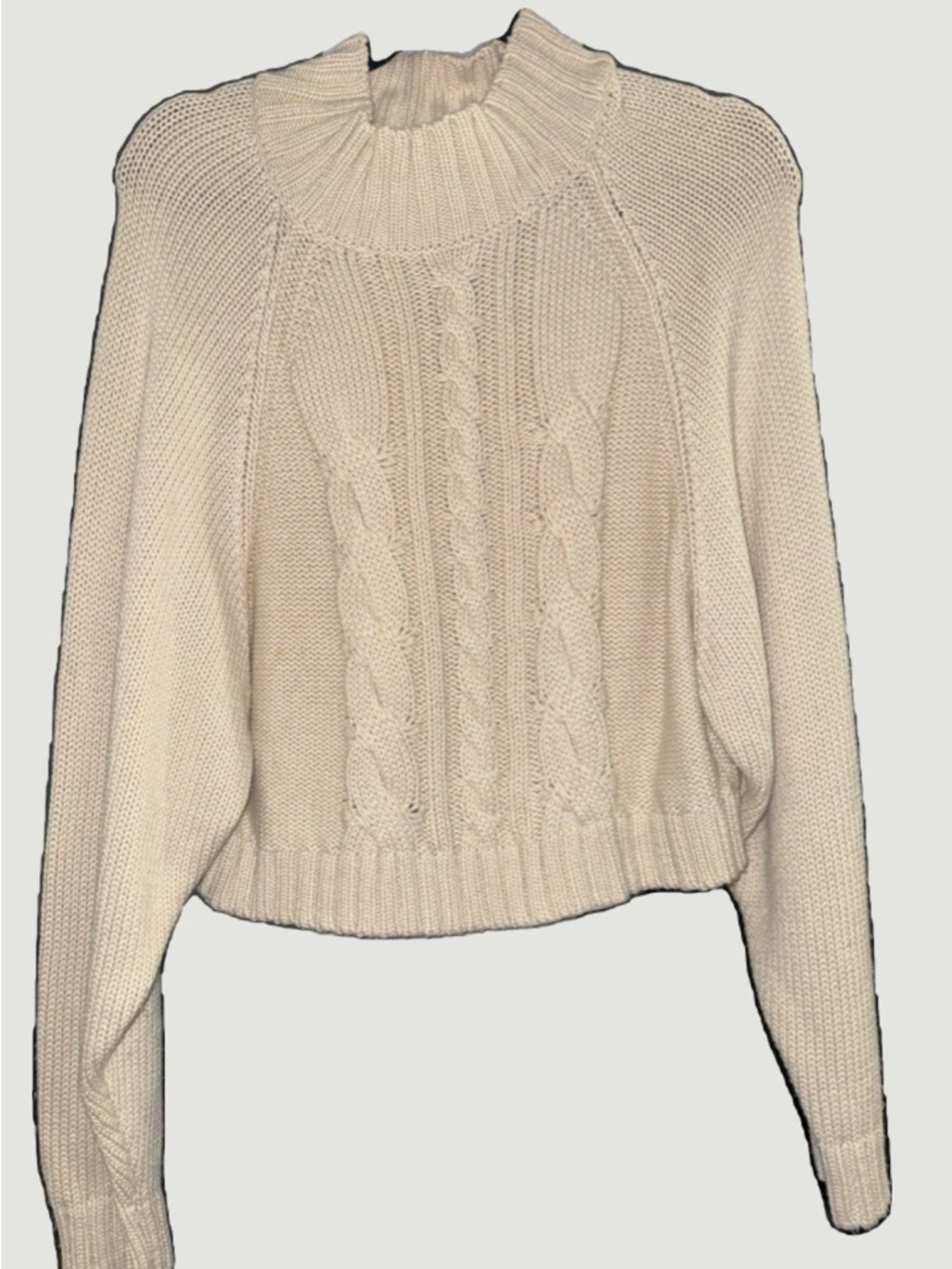 Billabong Cream Cable-Knit Turtleneck Sweater
